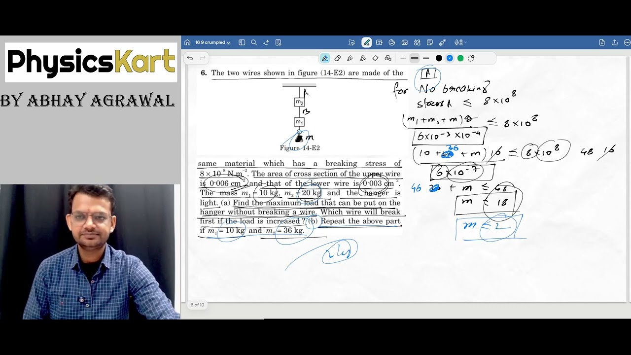 Q6 Exercise chapter 14 Some mechanical properties of matter H C verma vol 1