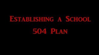 Establishing a School 504 Plan