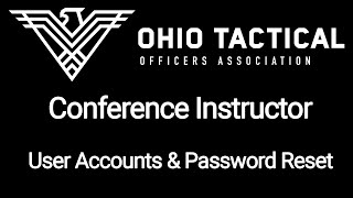 Conference Instructor - User Accounts & Password Reset