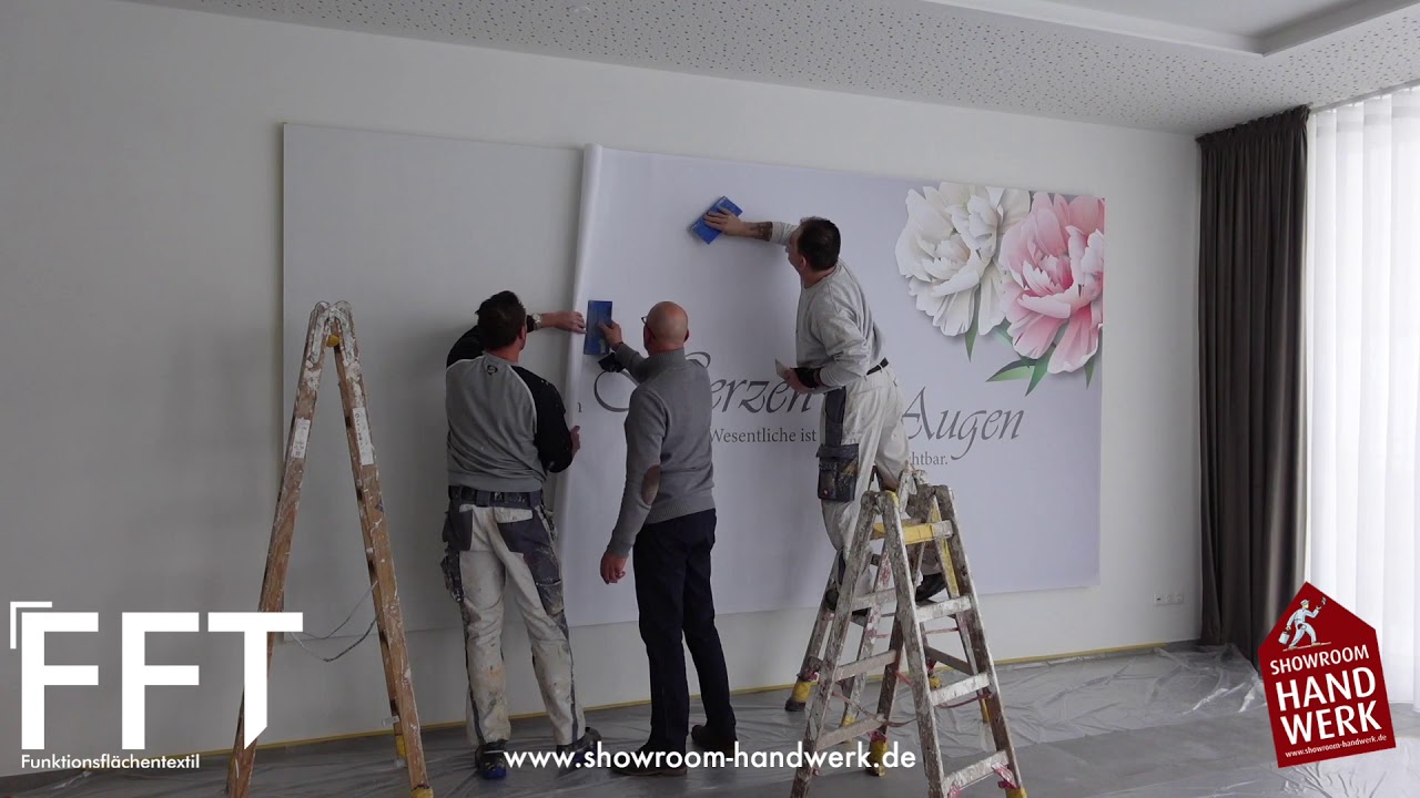 XXL Fugenlose Tapete tapezieren in jeder Größe mit Funktionsflächentextil