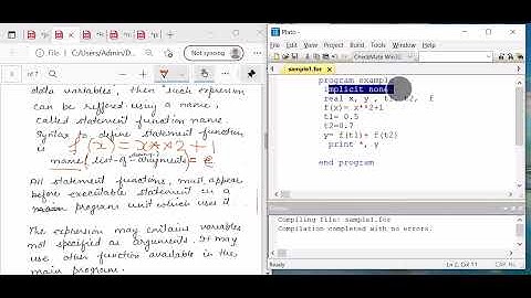 Lecture 10- Functions - intrinsic function and function subprogram in Fortran  in hindi