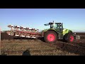 Claas Axion 850, Kverneland 5 furrow reversible plough, Glenbervie Match 2019.