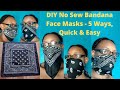 DIY No Sew Bandana Face Masks - 5 Ways, Quick & Easy