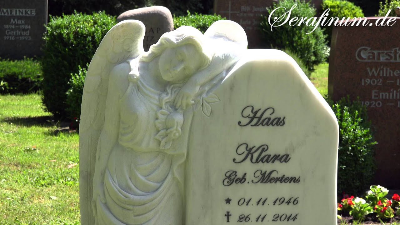 Grabstein Weisser Marmor Fur Urnengrab Mit Grabengel Clarissa Grabsteine Online Auf Serafinum De Youtube