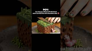 Edible Minecraft Dirt Block Realistic Chocolate Asmr Cut