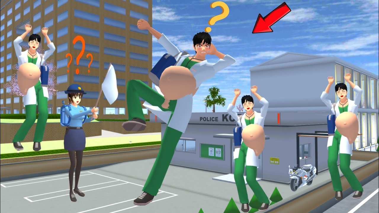 Giants Taiga Doctor pregnant Stomach ache at Koban 😱 #sakuraschoolsimulator 