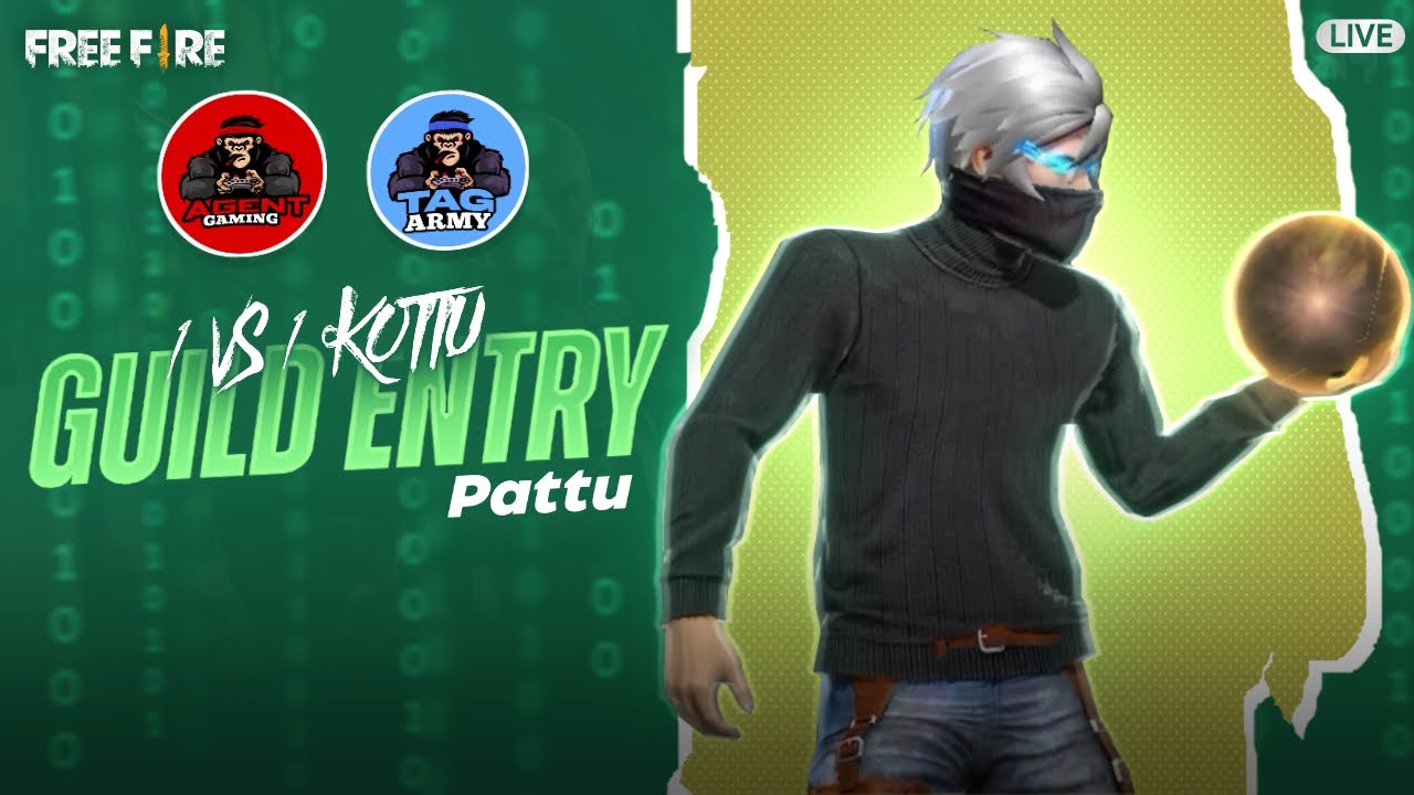 1 VS 1 KOTTU GUILD ENTRY PATTU // FREE FIRE LIVE TELUGU // UNLIMITED ...