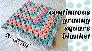 EASY Continuous Granny Square Blanket (for Beginners!)