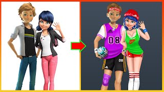 Makeup Ladybug And Catnoir Into Sporty Style - Drawing Miraculous Fashion