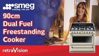 Smeg 90cm Duel Fuel Freestanding Cooker TRA90P9 | Retravision