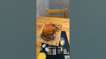 Augmented Reality Burger on a Restaurant Menu via an AR QR Code | ar-code.com
