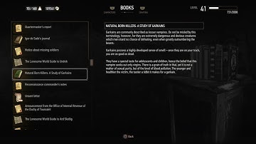 BOOKS: Natural Born Killers: A Study of Garkains (Witcher 3 In-Game Lore Read Aloud)