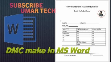 How to make DMC in microsoft word with umar tech [MS Word 2016] DMC in MS Word tutorial