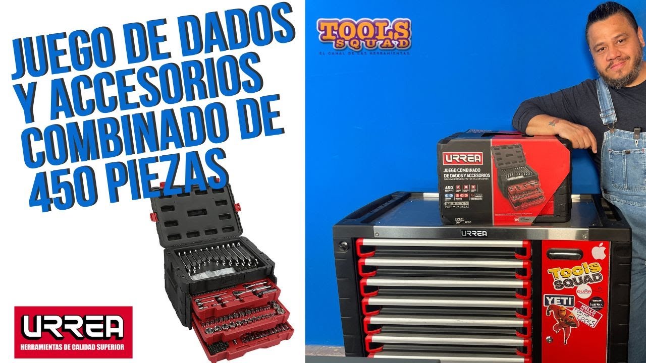 Urrea Juego de dados y accesorios combinado de 450 piezas en estuche ...