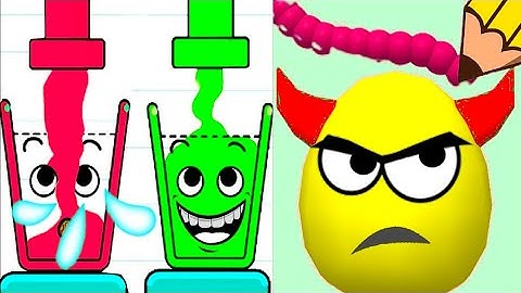 Draw To Smash VS Happy Glass Logic Puzzle Game Mix Level Gameplay!