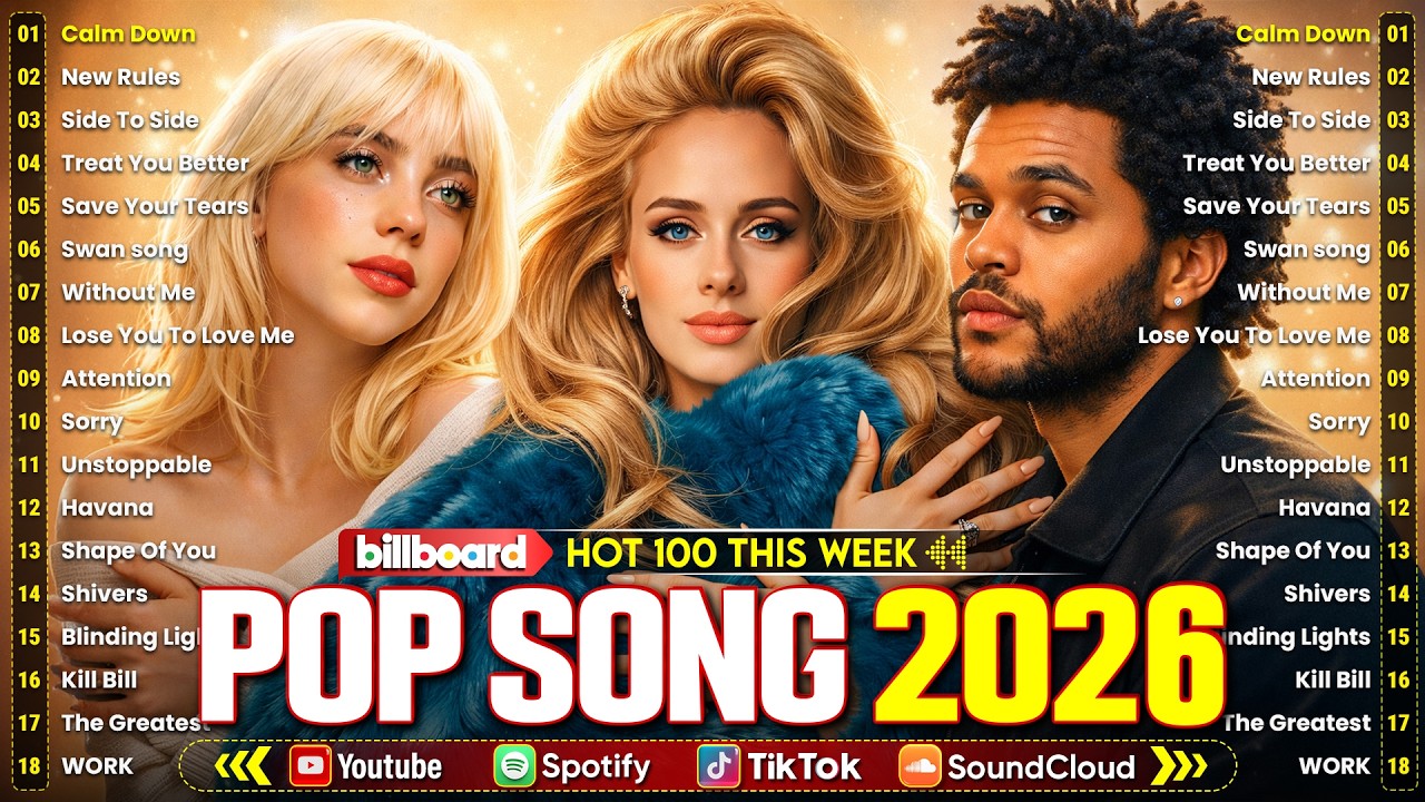 Adele, The Weeknd, Billie Eillish, Bruno Mars, Selena Gomez, Justin Bieber, Ed Sheeran🌴Top Hits 2026