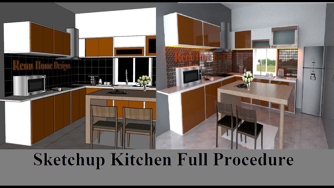 How to Make Modular Kitchen ( tamil) in Sketchup ( Full Prcedure
