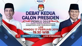 LIVE! DEBAT KEDUA CALON PRESIDEN (Tema : Energi, Pangan, Infrastruktur, SDA, Lingkungan Hidup)