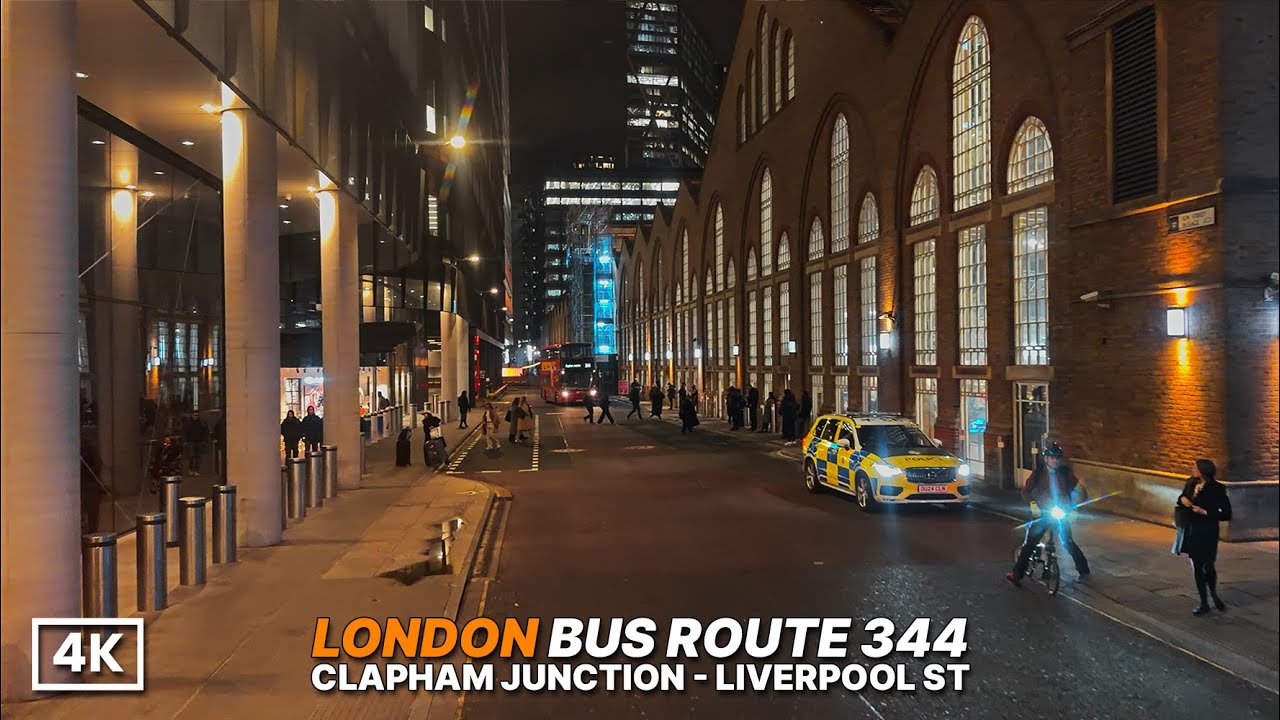 London Bus Ride through London’s City Streets at dusk  🌆 | Bus 344 Upper Deck POV to Liverpool St