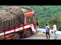 Hardworking Driver Struggling to Drive 12 Wheeler Truck In Dhimbam Hills