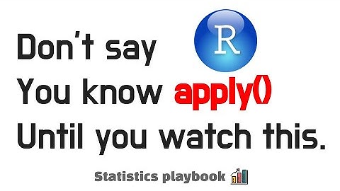 apply() 함수, 당신의 코드를 짧고 간결하게 - 기초 R 프로그래밍 완전 정복