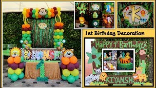 1st Birthday Party decoration ideas |Jungle theme decoration| kids birthday party| Jungle Party|