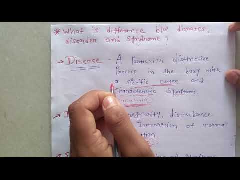 What is difference between diseases,  disorders and syndrome.