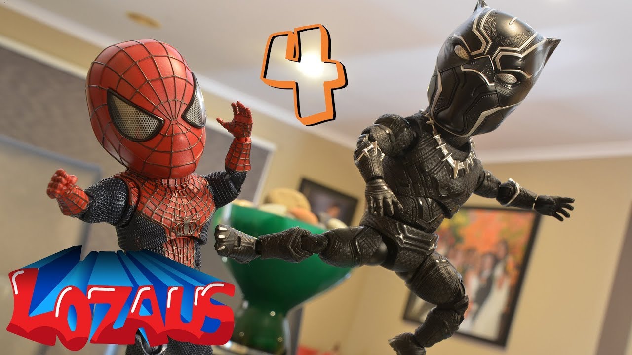 BABY SPIDERMAN STOP MOTION PART 4 with Black Panther