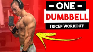 5 Min ONE Dumbbell Only At Home Tricep Workout (Workouts With ONE Dumbbell) | Triceps Workout
