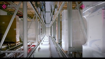 Automated high bay warehouse with SAP based warehouse management and material flow control