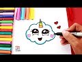 Cómo dibujar una NUBE UNICORNIO | How to draw a cute unicorn cloud - 2