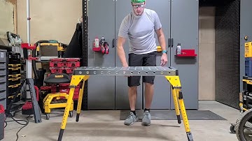 DeWalt Portable Welding Table - Adjustable Height Folding Steel Welding Table and Workbench