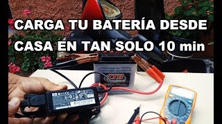 Como Cargar Una Bateria De Moto, Usando Un Cargador De LAPTOP