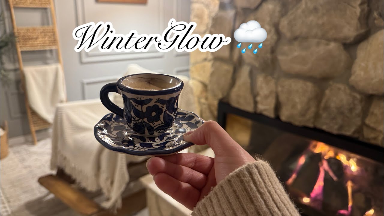 روتين شتوي دافئ | يوم هادئ مع حلوى البسبوسة ومسخن 🤍🌧️