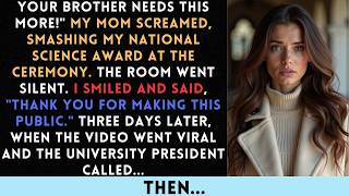 At My Award Ceremony, My Parents Demanded I Give My Prize Money To My Brother  I Refused—Mom Dest