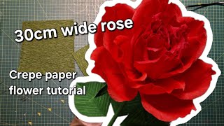 Medium rose of crepe paper tutorial | DIY How to make giant flower decorations