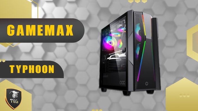 Gabinete Gamer Gamemax Typhoon LED ARGB Traseiro 1 Fan COC Turbo Lateral  Full Window Lateral Vidro USB 3.0 - Gamemax Oficial