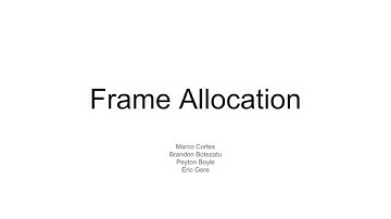 Frame Allocation - Operating Systems