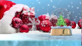 Free Background Video Loop: Christmas Snow Globe