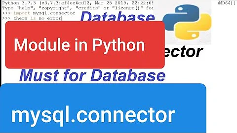 Python Module || How to Download and Install mysql.connector