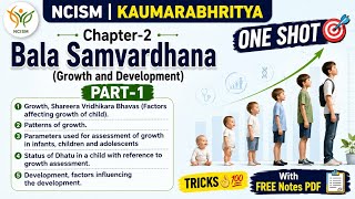 Chapter-2👶Bala Samvardhana (Growth & Development) | ONE SHOT🎯 | NCISM●Kaumarabhritya | BAMS 3nd Prof