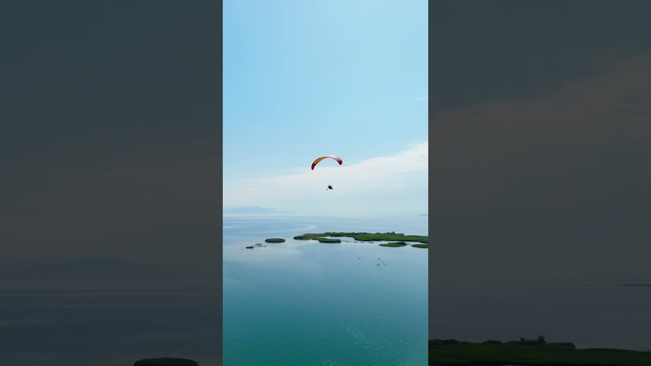 Paragliding above Sevan Lake, Armenia