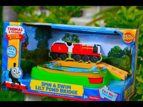 SPIN & SWIM LILY POND BRIDGE Thomas & Friends Wooden Toy Train Railway By Fisher Price Mattel
