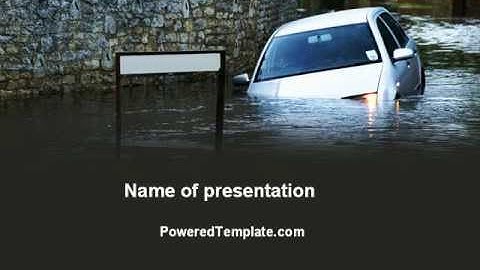 Road Flooding PowerPoint Template by PoweredTemplate.com