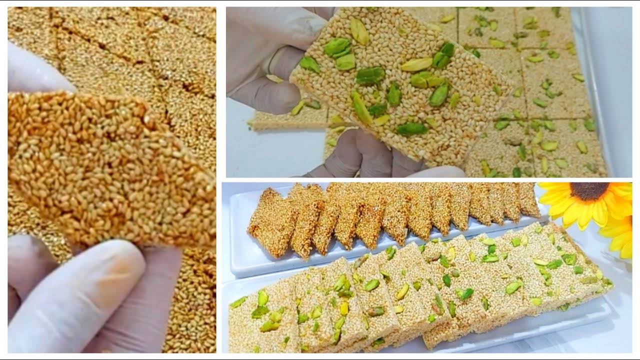 وصفة سهلة ولذيذة ومفيدة جدا سمسمية بطريقتين الاصلية بالسكر والصحية بالدبس ناجحة من اول تجربة