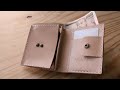 お札の入る二つ折り財布　レザークラフト　leathercraft