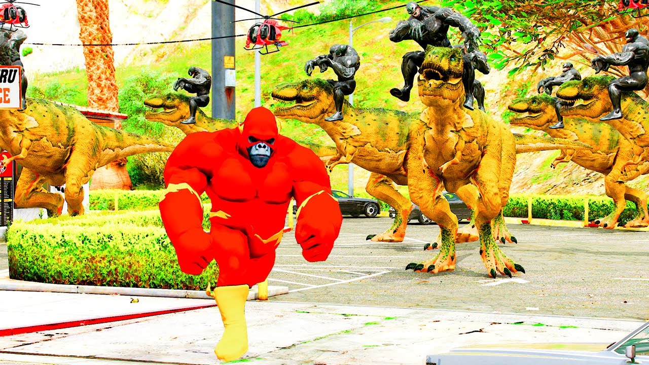 Dinosaurs Khủng Long Siêu Nhân T Rex! Spiderman Jurassic World Evolution Attack Animations