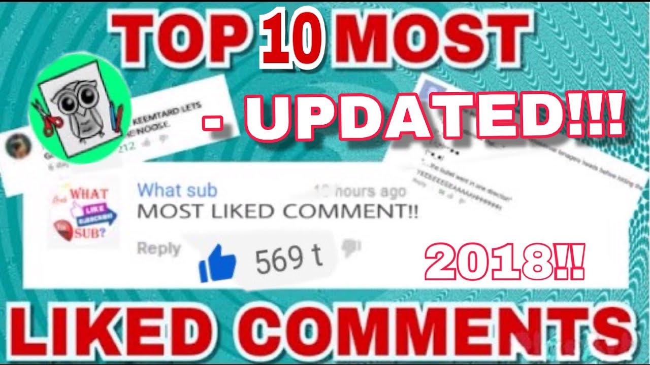 Top 10 Most Liked Comments 2018 Updated Version Youtube