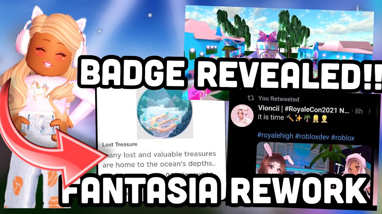 ROYALE HIGH MERMAID HALO BADGE REVEALED!! FANTASIA HOTEL REWORK