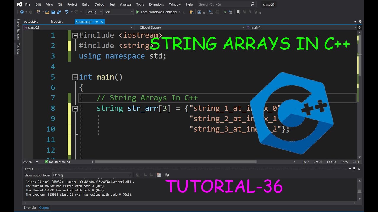 STRING ARRAYS in C++ |Tutorial 36| INITILIZING,Input,Output from file ...
